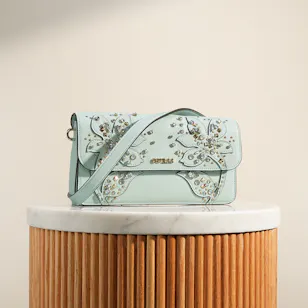 Guess Light Sage Sadie Rhinestones Shoulder Bag
