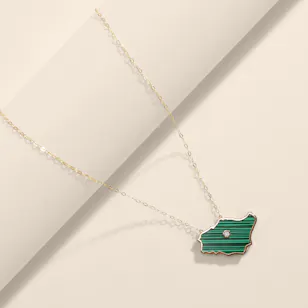 L'azurde Instyle KSA Map Gold and Diamond Necklace L'azurde Instyle KSA Map Gold and Diamond Necklace