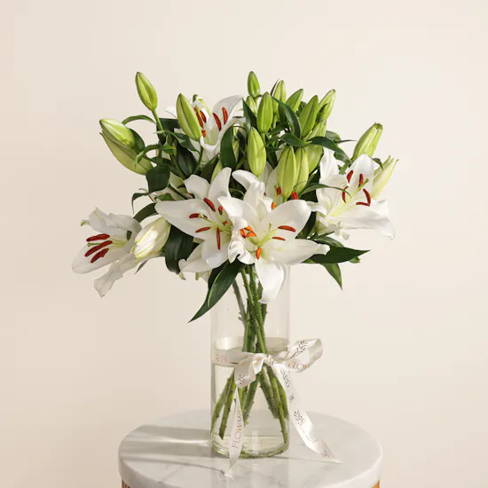 Forever White Lily Love Vase