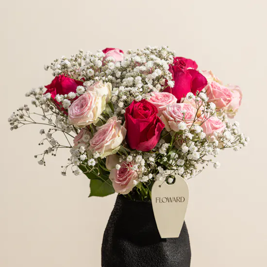 Sweet Entwining Rose Vase