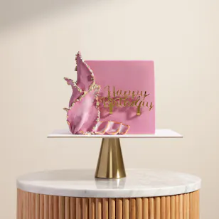 Floward Blush Butterfly Birthday Square Cake Floward Blush Butterfly Birthday Square Cake