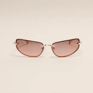 Le Specs Bubbles Wrap Gold Smokey Pink Gradient Women's Sunglasses