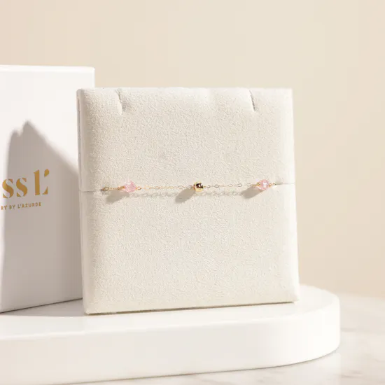 Miss L' by L'azurde Bead and Pink Stones Women's Bracelet