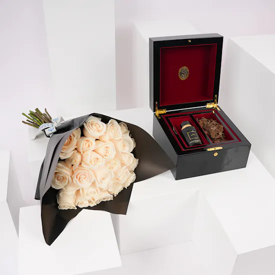 Saad Bashammakh Gift Box | White Roses
