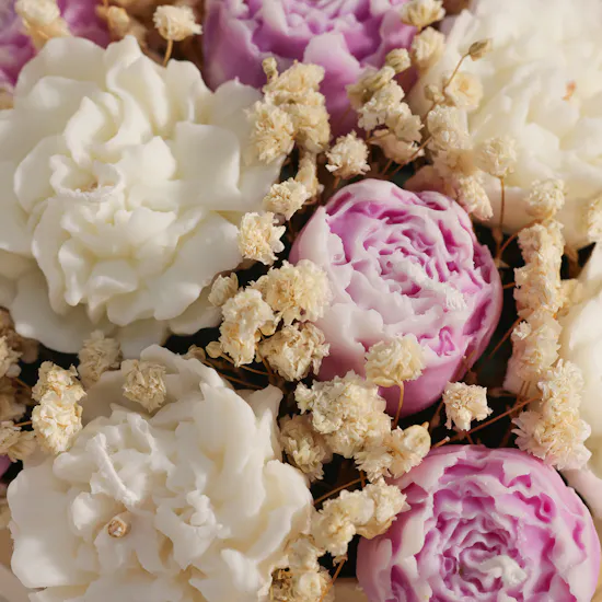 Done By SHK Large Purple and White Candle Bouquet