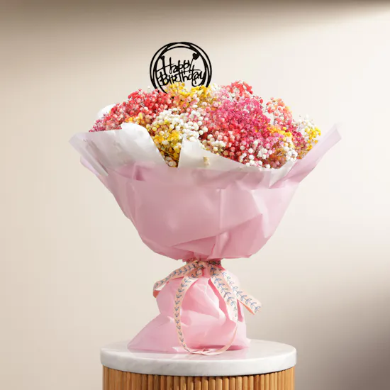 Birthday Colourful Gypsophila | Flowers Bouquet