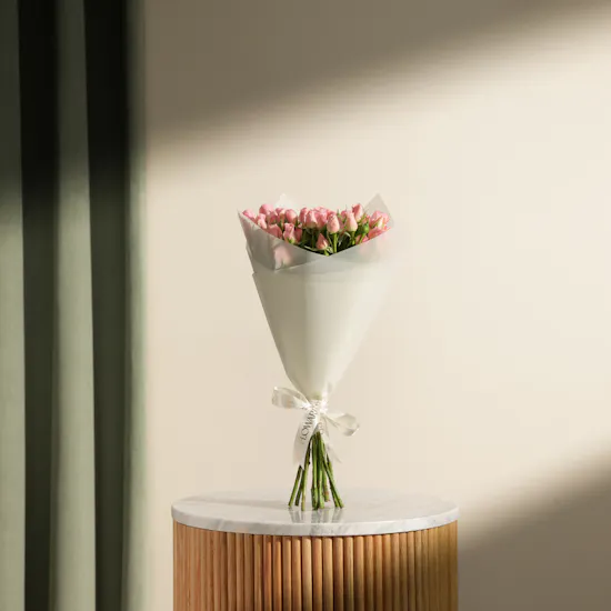 Pink Baby Rose Bouquet | 12 Flowers
