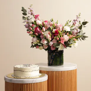 Floward Happy Birthday Cake | Blooms Vase