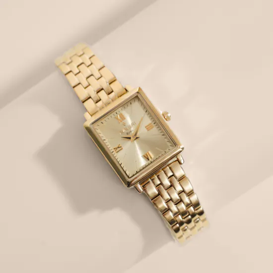 Avalieri Roma Gold-tone Rectangular Watch for Women