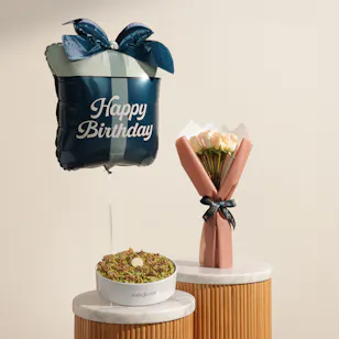 Aani & Dani Pistachio Pudding Cake | Birthday Flower Bouquet Aani & Dani Pistachio Pudding Cake | Birthday Flower Bouquet