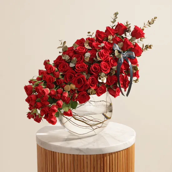 Red Bloom Festival Flower Vase
