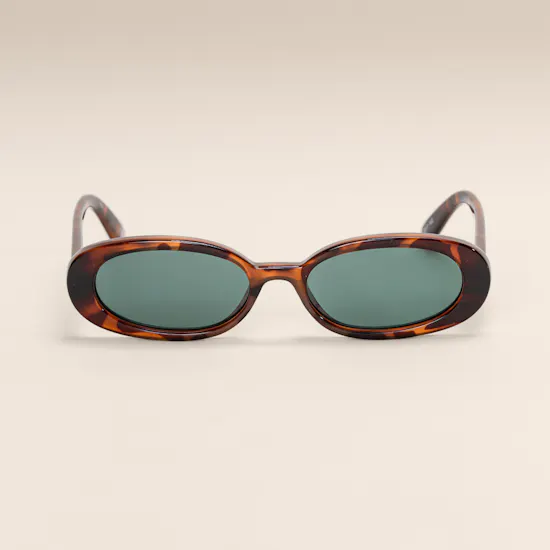 Le Specs Outta Love Oval Tort Green Mono Unisex Sunglasses