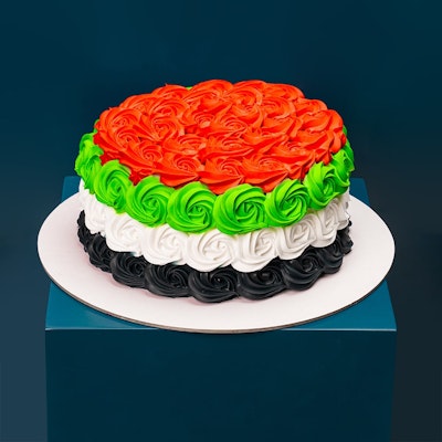 UAE flag swirl cake by Mister Baker