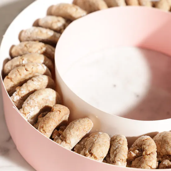 Creamy Ribbons Walnut Cookies Box | Graceful Flowers