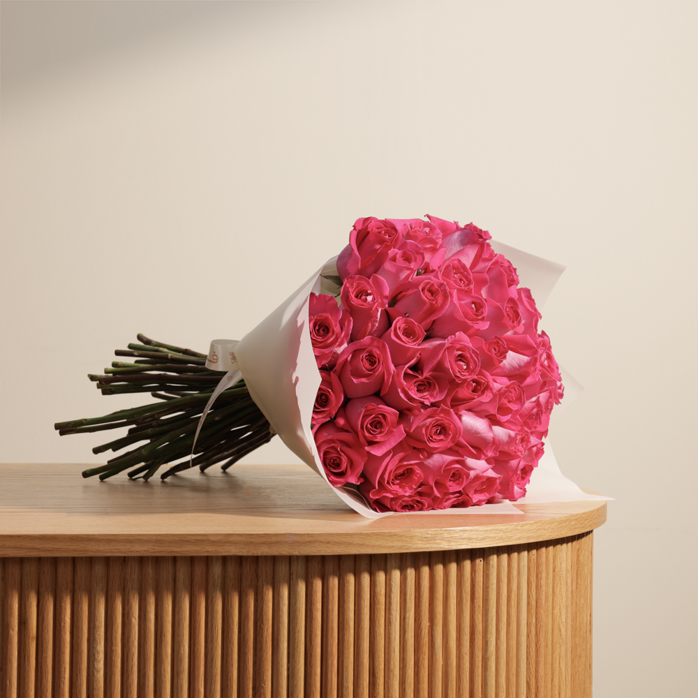 Charming Fuchsia Roses Bouquet