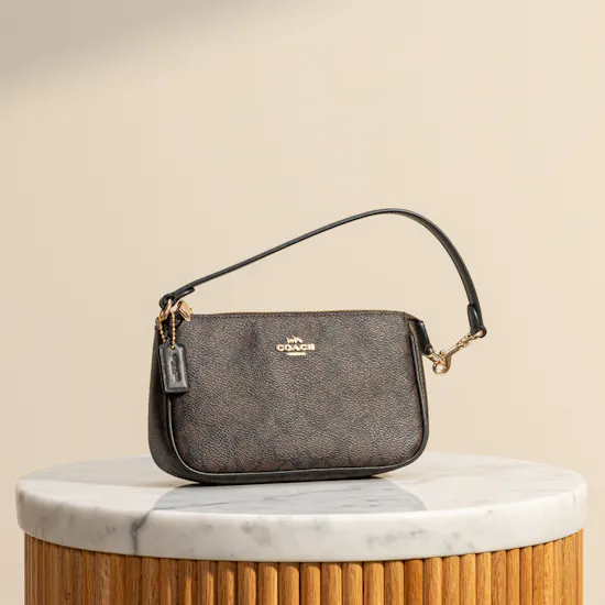 Coach Nolita 19 in Brown Blocked Signature Women's Shoulder Bag