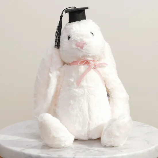 BearHug White Graduation Bunny Toy