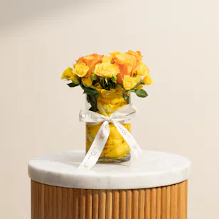Golden Aura Flowers Vase