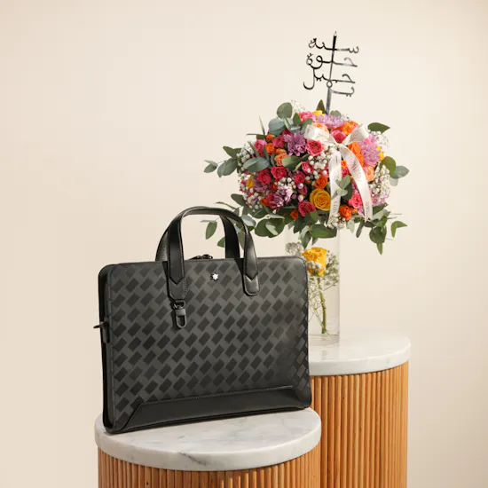Montblanc Black Luxury Briefcase | Golden Glow Birthday Vase