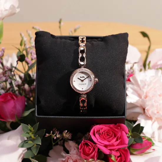 Coach Women's Gracie Bangle Watch | Pink Blooms