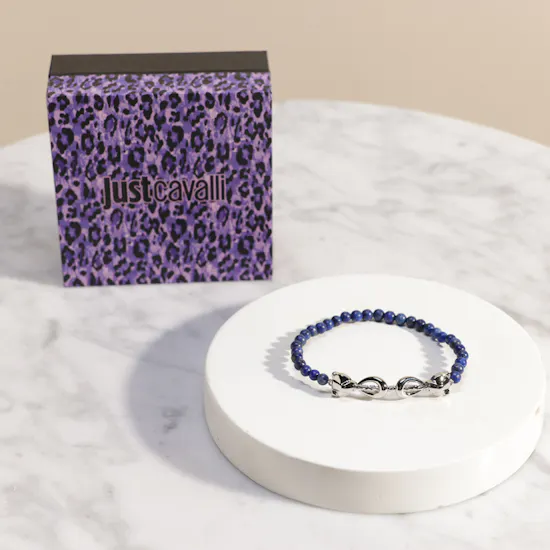 Just Cavalli Blue Beaded Men's Bracelet