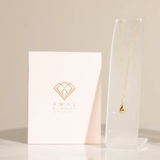 Amal Almajed Drop Charm Gold Women's Necklace | Blissful Flowers