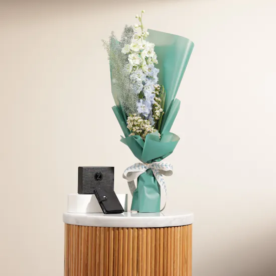 ZUS Black Genuine Leather Wallet | Flowers