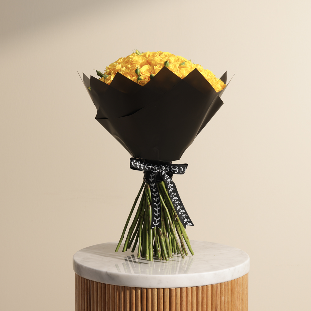 باقة بريق الاصفر | 50 بيبي جوري