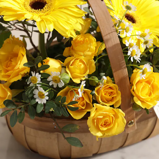 Golden Delight Flower Basket