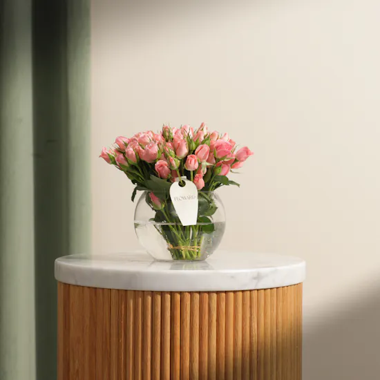 Festive Glam Pink Baby Rose Vase
