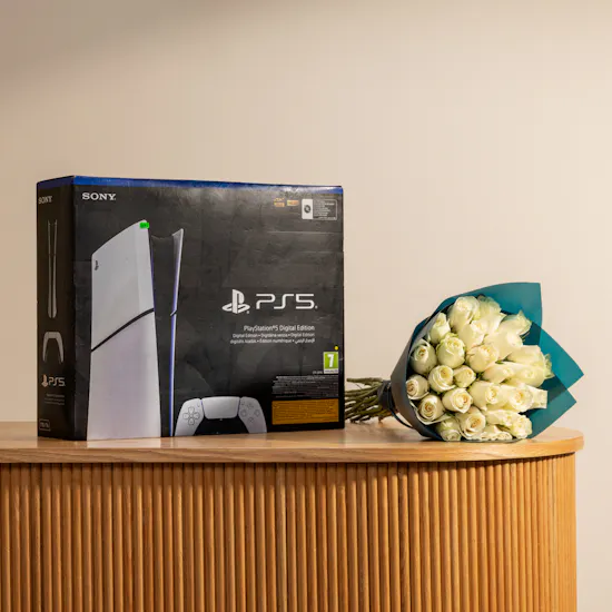 Sony PlayStation 5 slim Digital Version | Moonlight Beauty Rose Bouquet