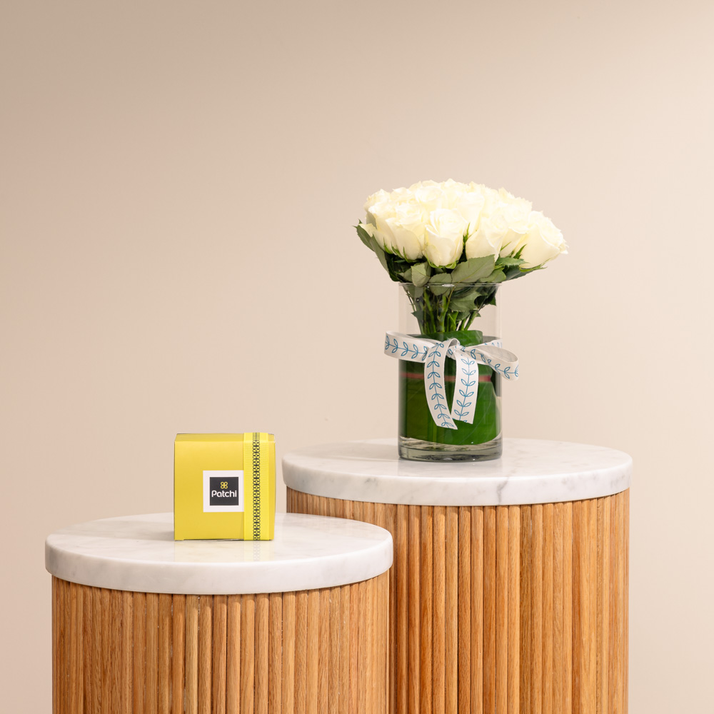 صندوق شوكولاتة متنوعه من باتشي 250 جرام | جوري ابيض 