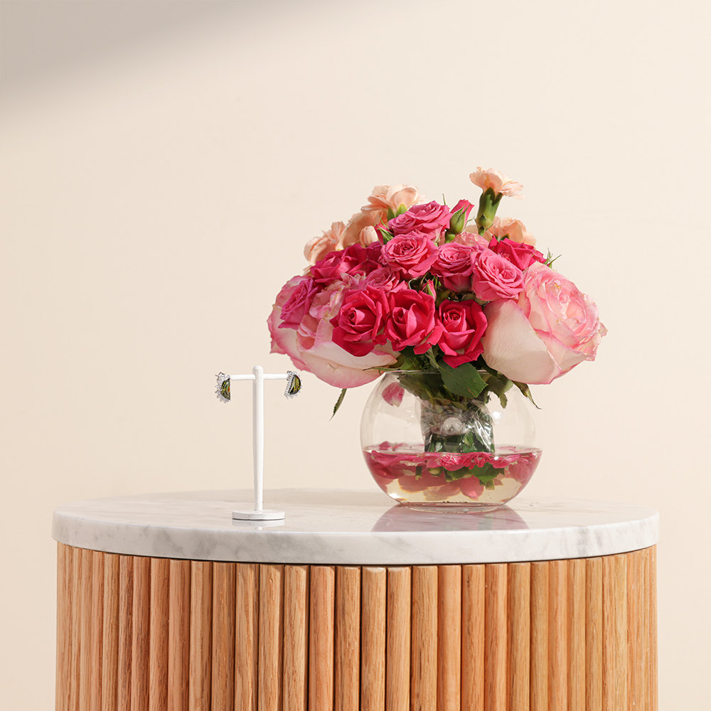 Floward Silver Earrings | Bright Flower Vase