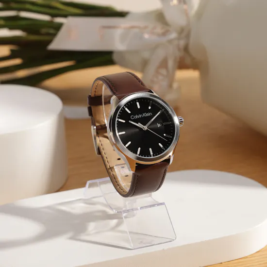 Calvin Klein Dark Brown Leather Men's Watch | Magical Bouquet