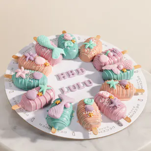 December Cake Personalized Mermaid Popsicles Cake