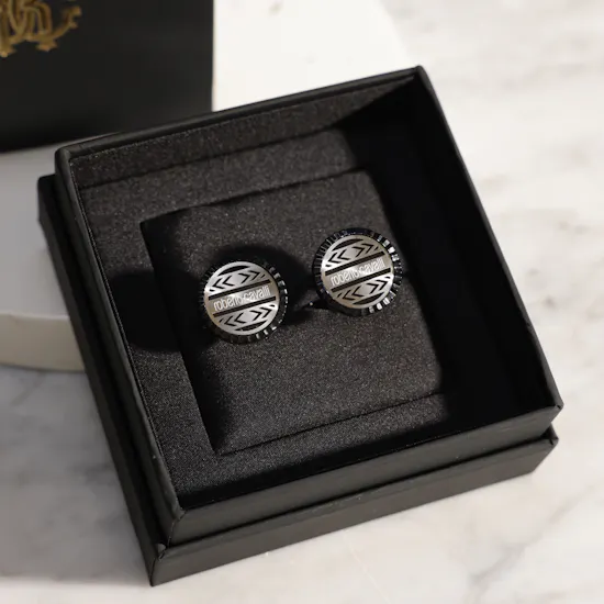 Roberto Cavalli Silver and Black Cufflinks