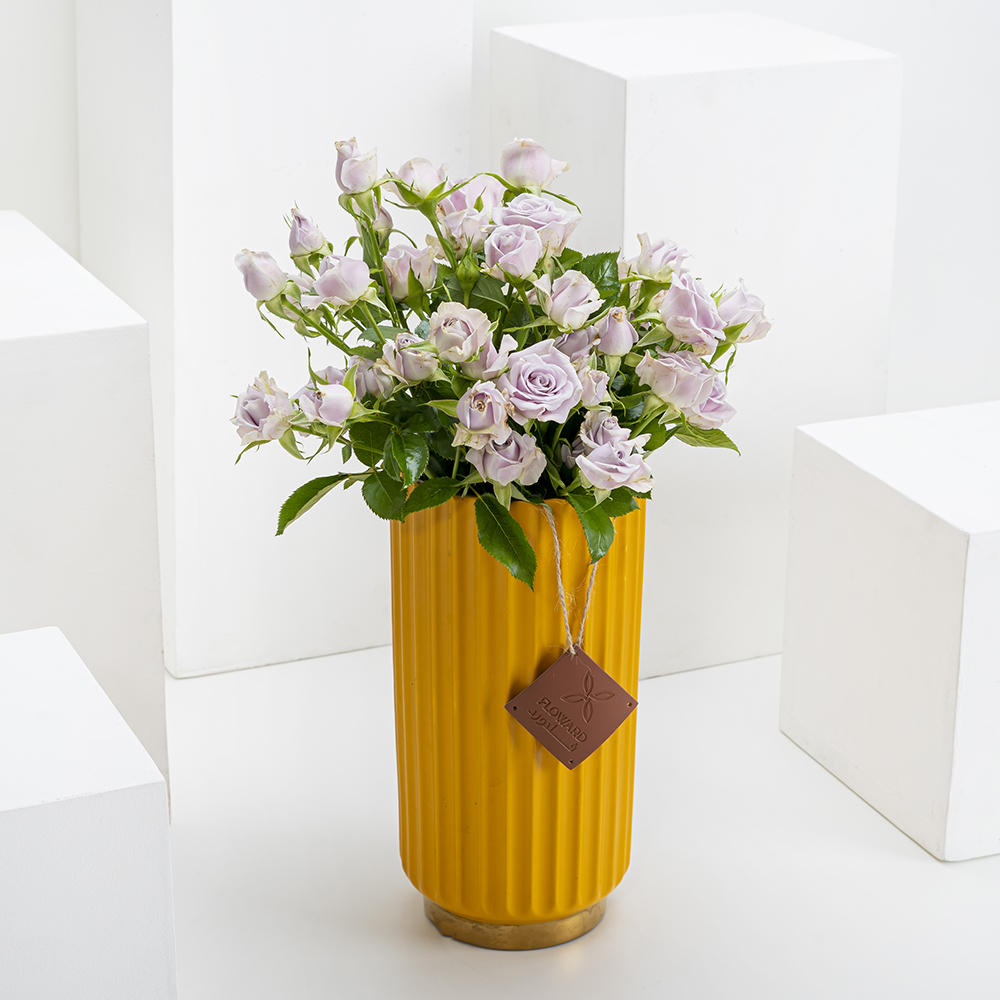 Purple Sparkle  | Yellow Vase
