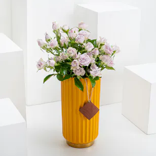Purple Sparkle  | Yellow Vase