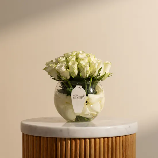 Pure White Roses Vase | 30 Roses