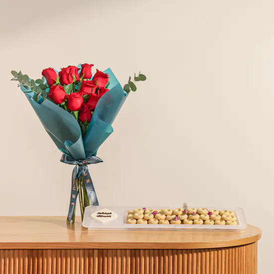 Baraka Dates Eid Kuwaiti Ghuraiba Tray | Charming Flowers