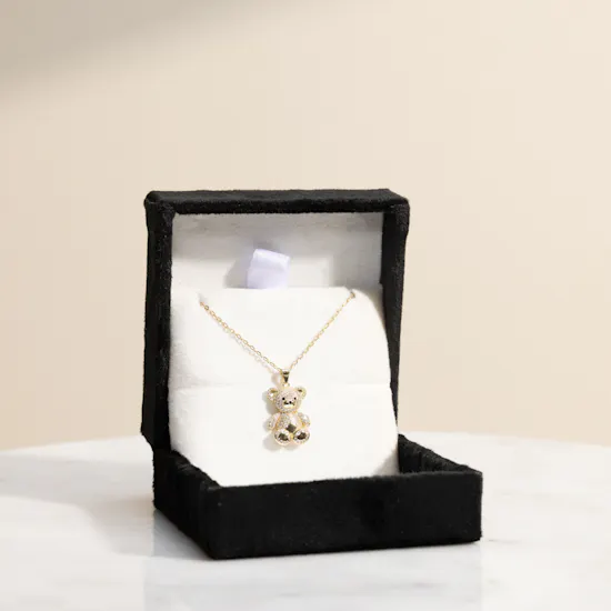 Artsy Teddy Bear Gold Plated Necklace