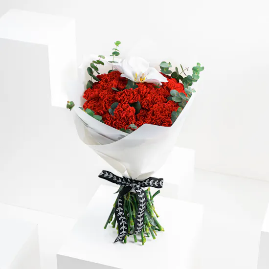 Carnations & Orchids | White Wrap LOVE