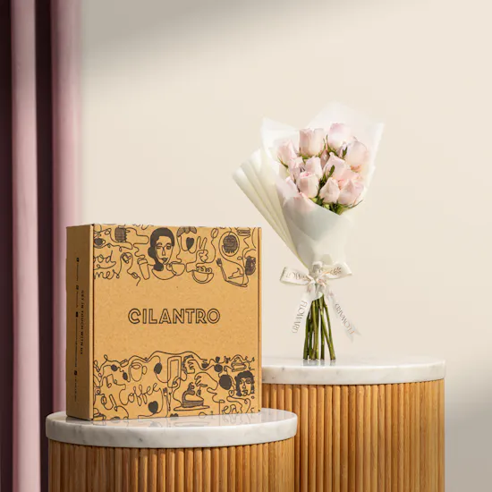 Cilantro Starter Turkish Coffee Kit | Pure Delight Rose Bouquet