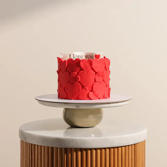 December Cake Red I Love You Cake
