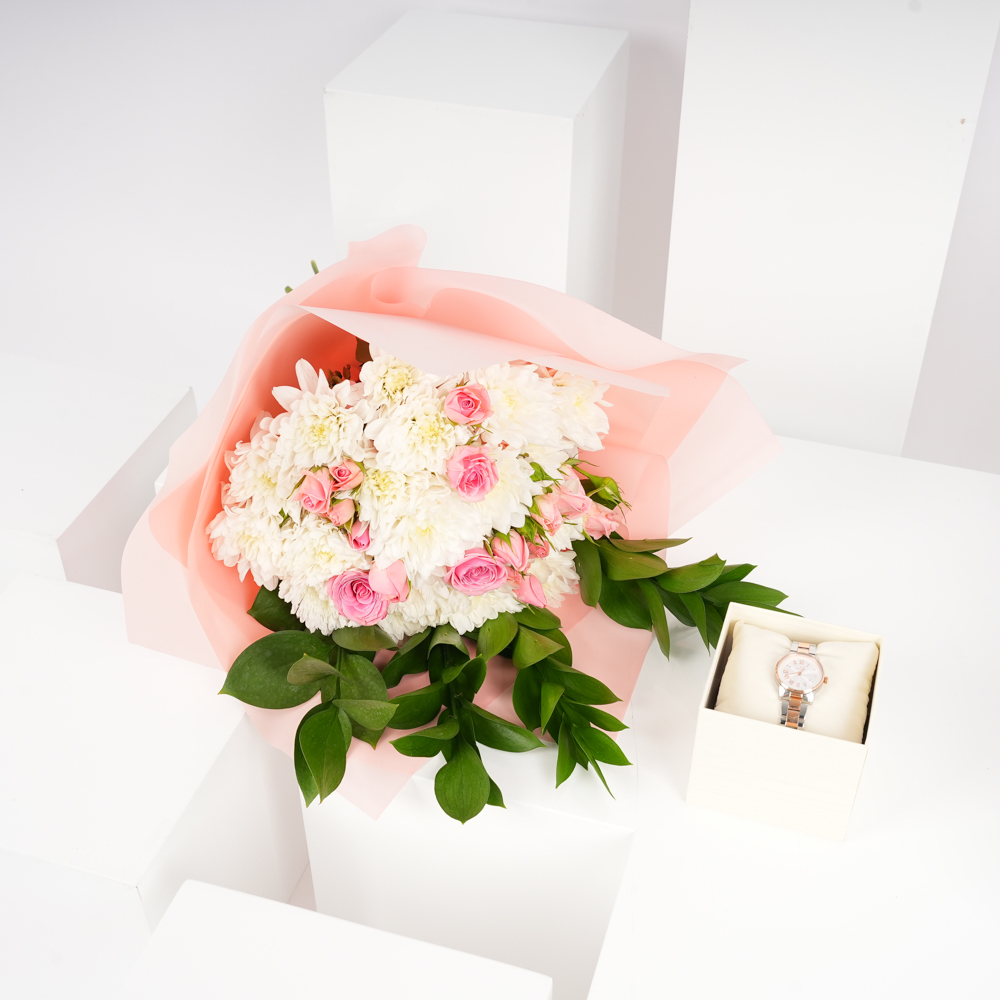 ساعة الستانلس ستيل للنساء من افاليري | باقة الجمال