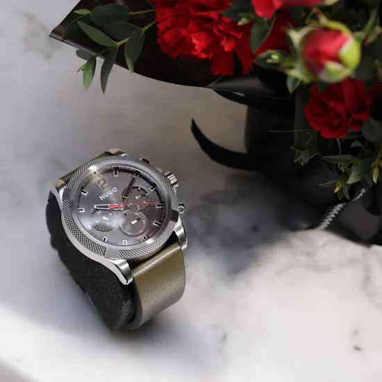 Hugo Impress Men's Watch | Red Flowers