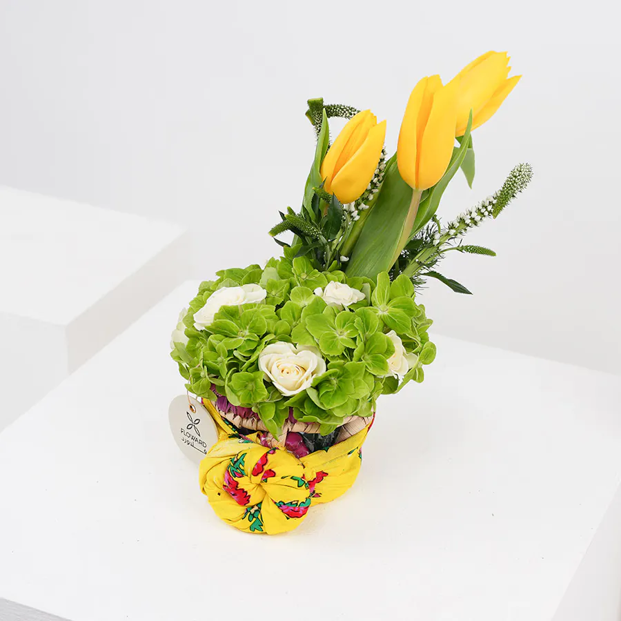 Mini Soft Traditional Blooms Basket  2