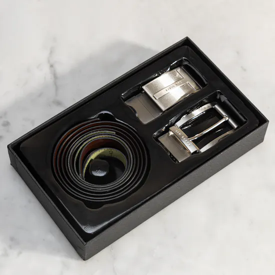 Ted Baker Newbey Black Leather Belt Box