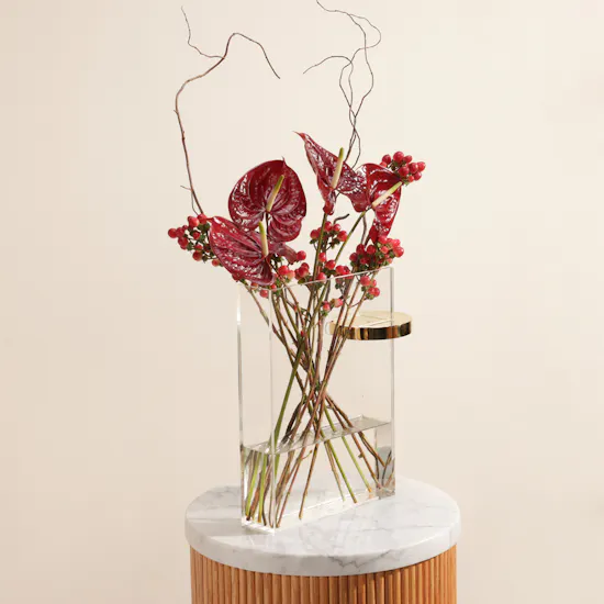 Sunset Rouge Flowers Vase