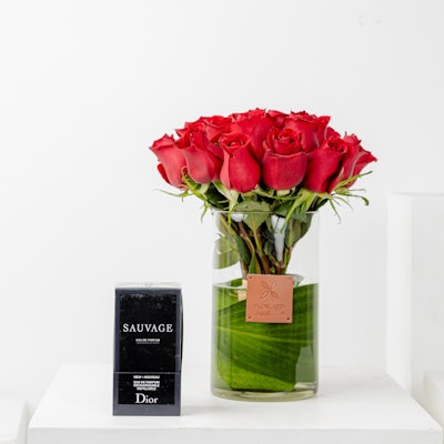 Dior Sauvage EDP 100ml | Red Roses Vase